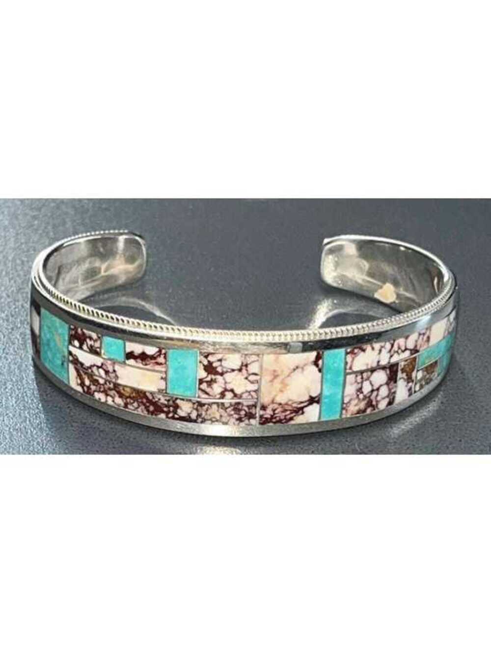 Zuni sterling silver wild horse, turquoise inlay traditional cowgirl